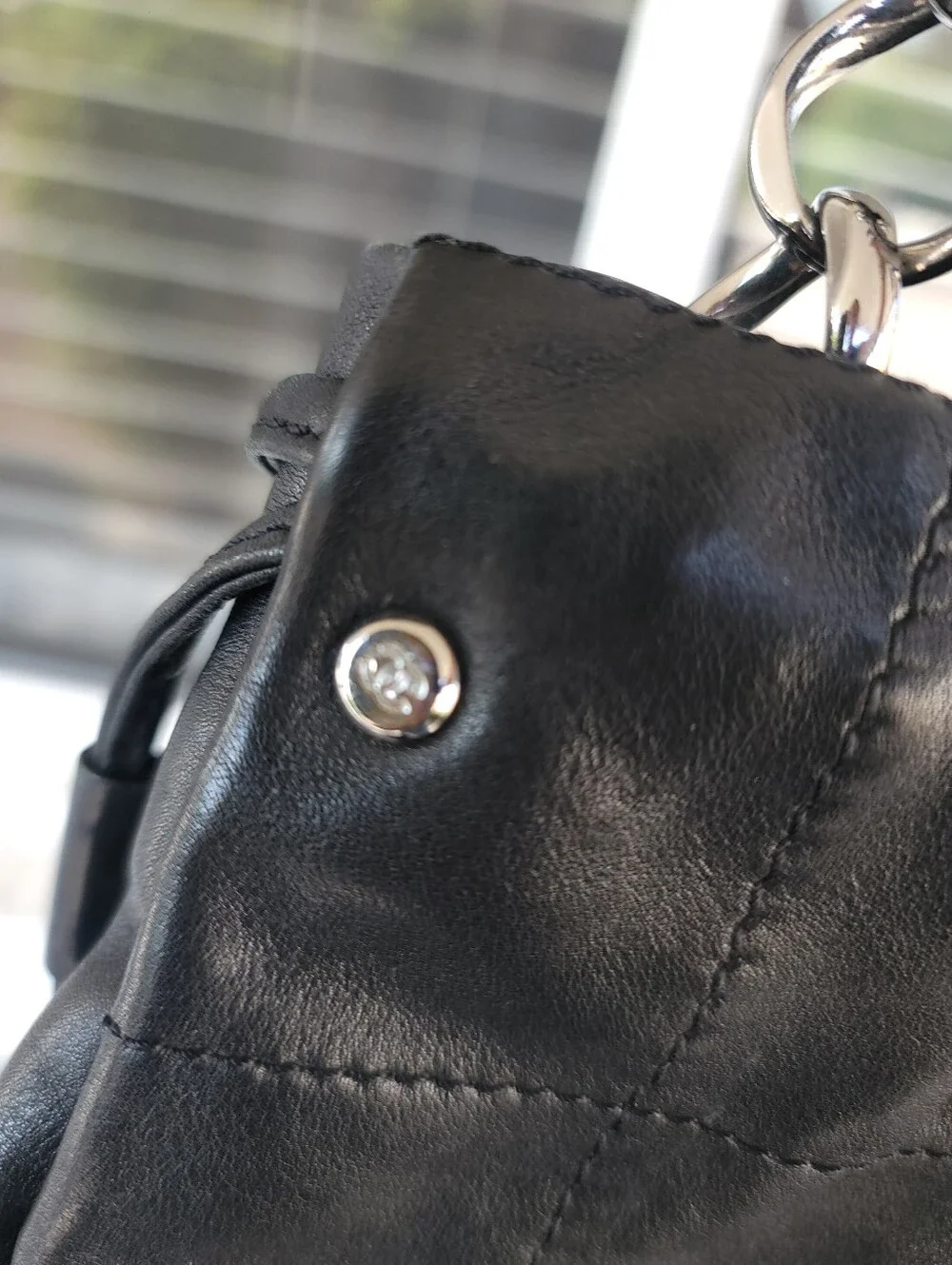 Chanel Black Quilted Leather Shoulder Bag with Chain Handles